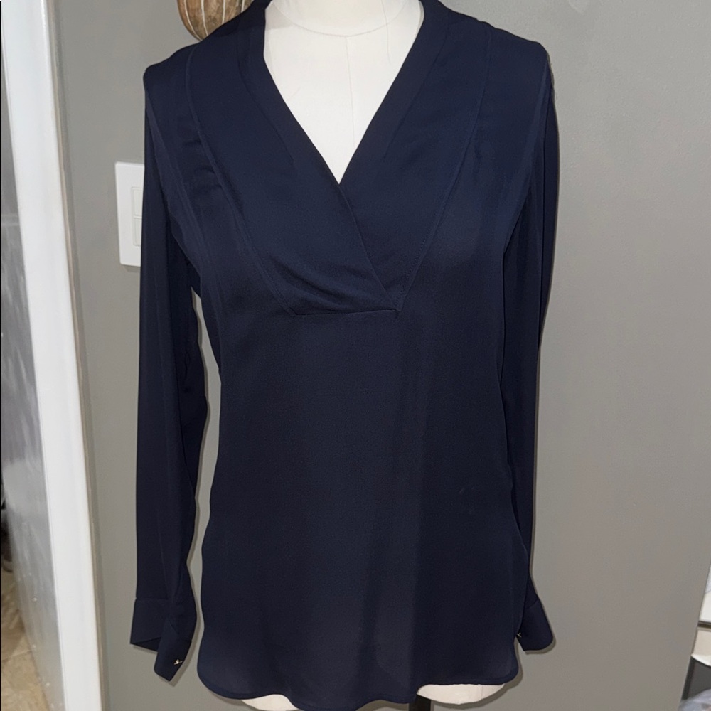 100% Silk Midnight Blue Blouse